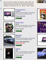 ecommerce web site solution to feature your goods on the front page.