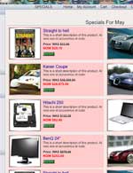 ecommerce web site solution allowing goods to be on special.