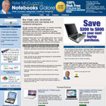 e-commerce web site design for Notebooks galore